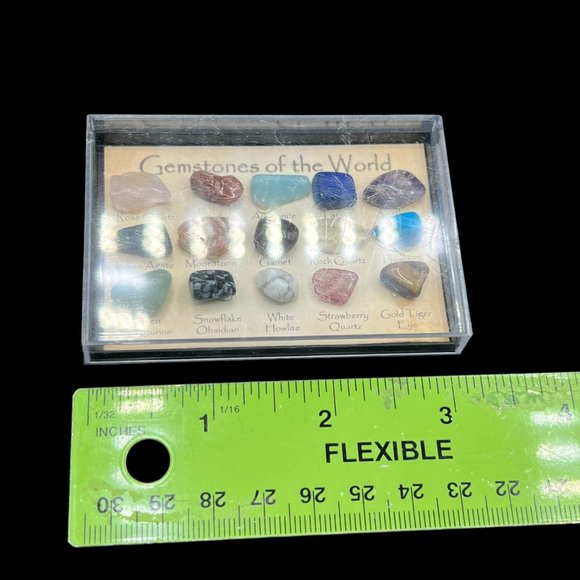 Gemstones From The Worlds Continents Rock Stone Collection Polished Box Set 15 P - Picture 5 of 7